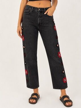 Polo Ralph Lauren Beaded Southwestern Black Jeans
